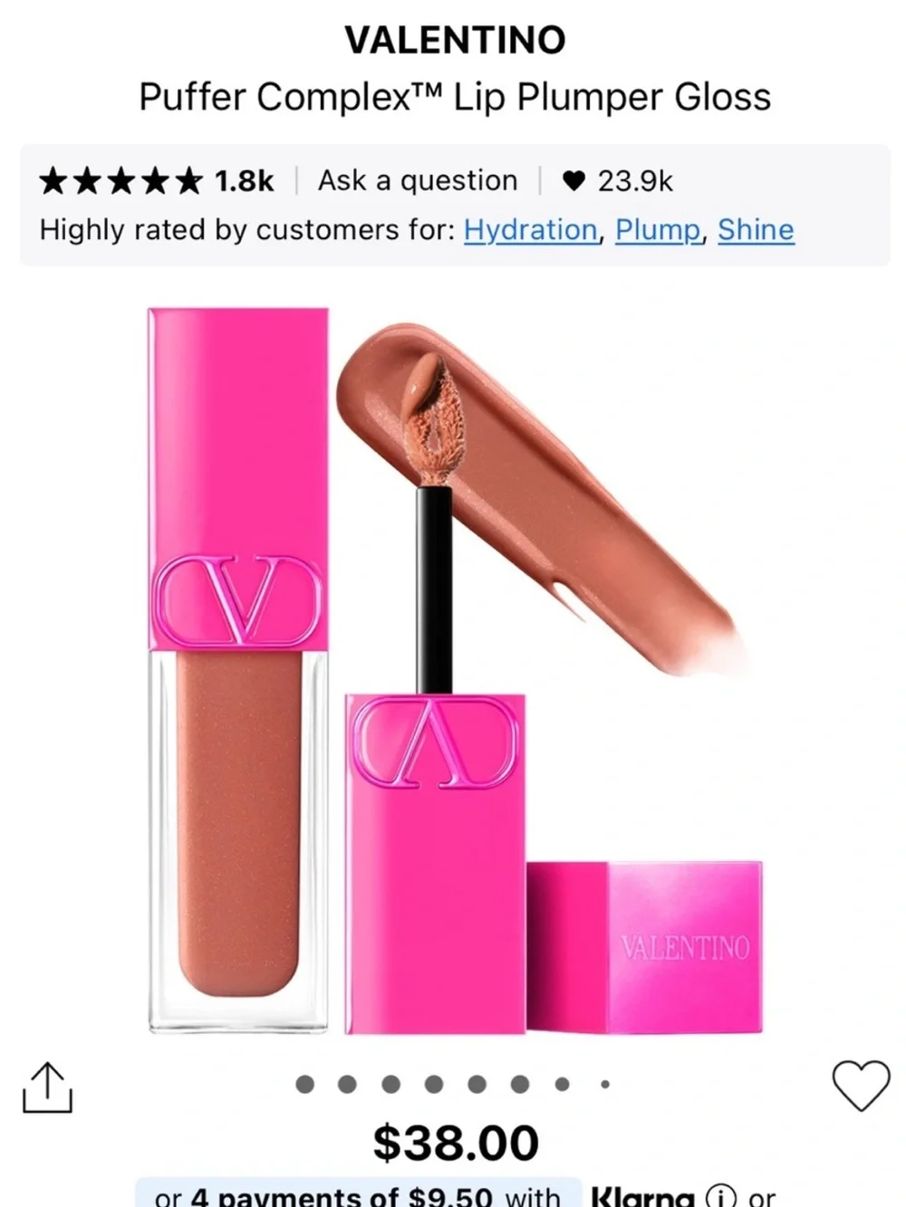 NIB Valentino puffer gloss in Warm it Up